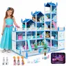 16-Room Sturdy High-Quality ABS Plastic Dollhouse Playset (25"x18"x29"), Princess Doll Playsets, Unisex Kids' Pretend Play Miniature House, Cute Developmental Stone Toy, Ideal Homecoming/Birthday/Christmas Gifts, Kids Toys