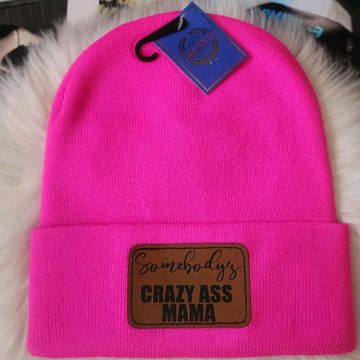 somebody's crazy ass mama beanie
