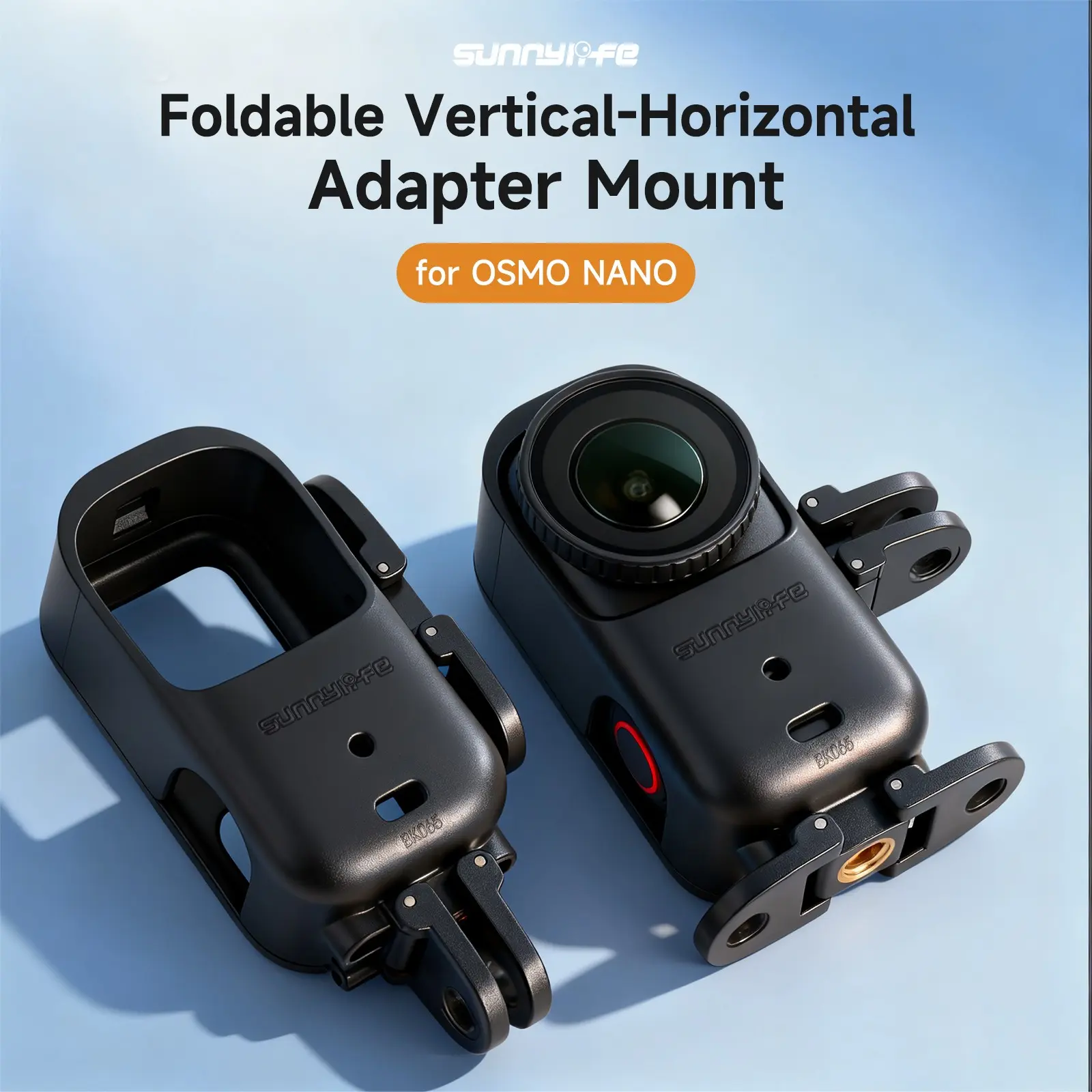 for DJI Osmo Nano Expansion Mount Adapter, Plastic, Black, Photography Tool, for Outdoor Sports, Campus Photography, Holiday Travel, Vertical-Horizontal, Camera Protection Foldable Design, Convenient Installation, Gift for Nano User, Lightweight Design