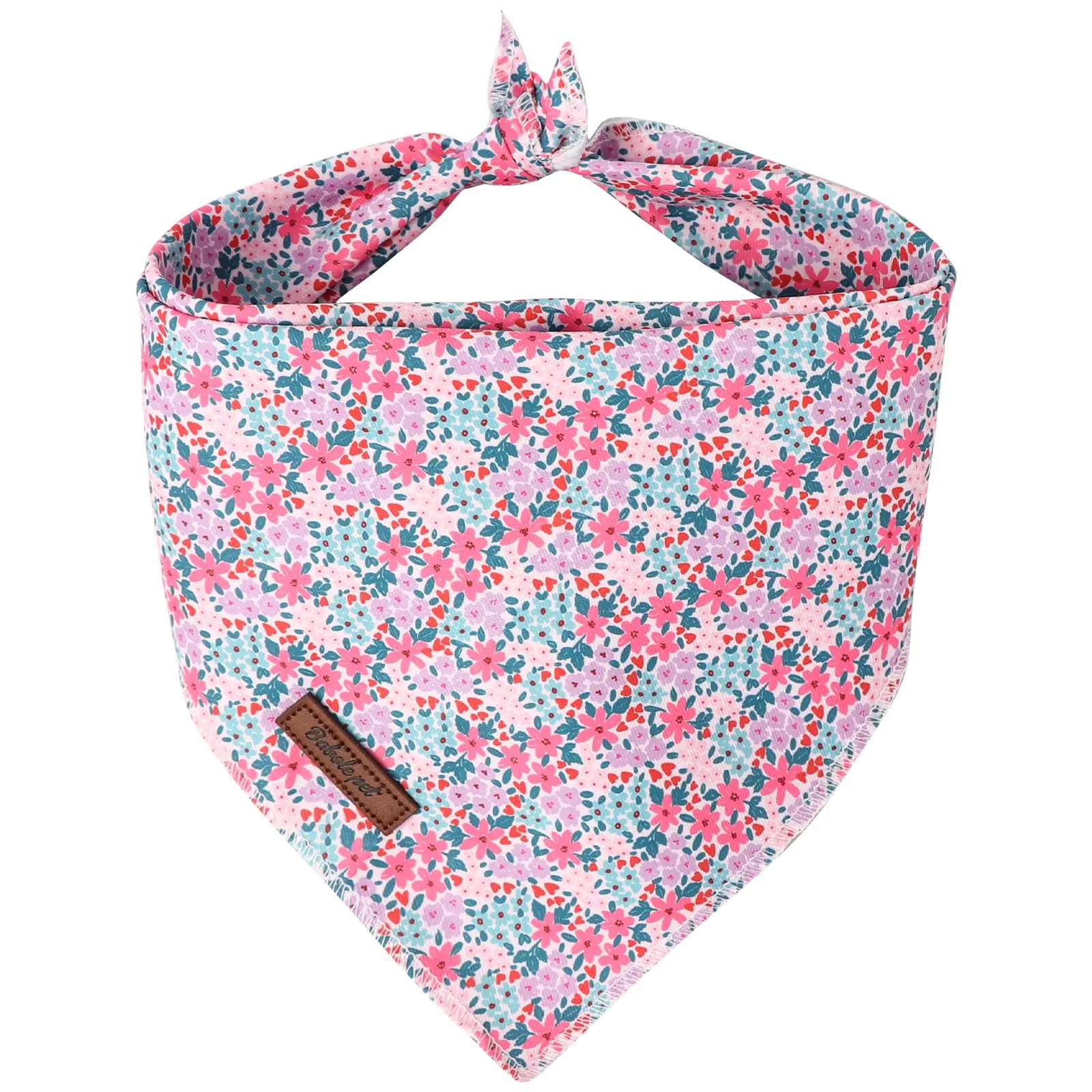 Babole Pet Floral Dog Bandanas, Soft Fabric with Wildflowers Pattern Pet Kerchief Triangle Bibs Scarf for Small Medium Large Dogs