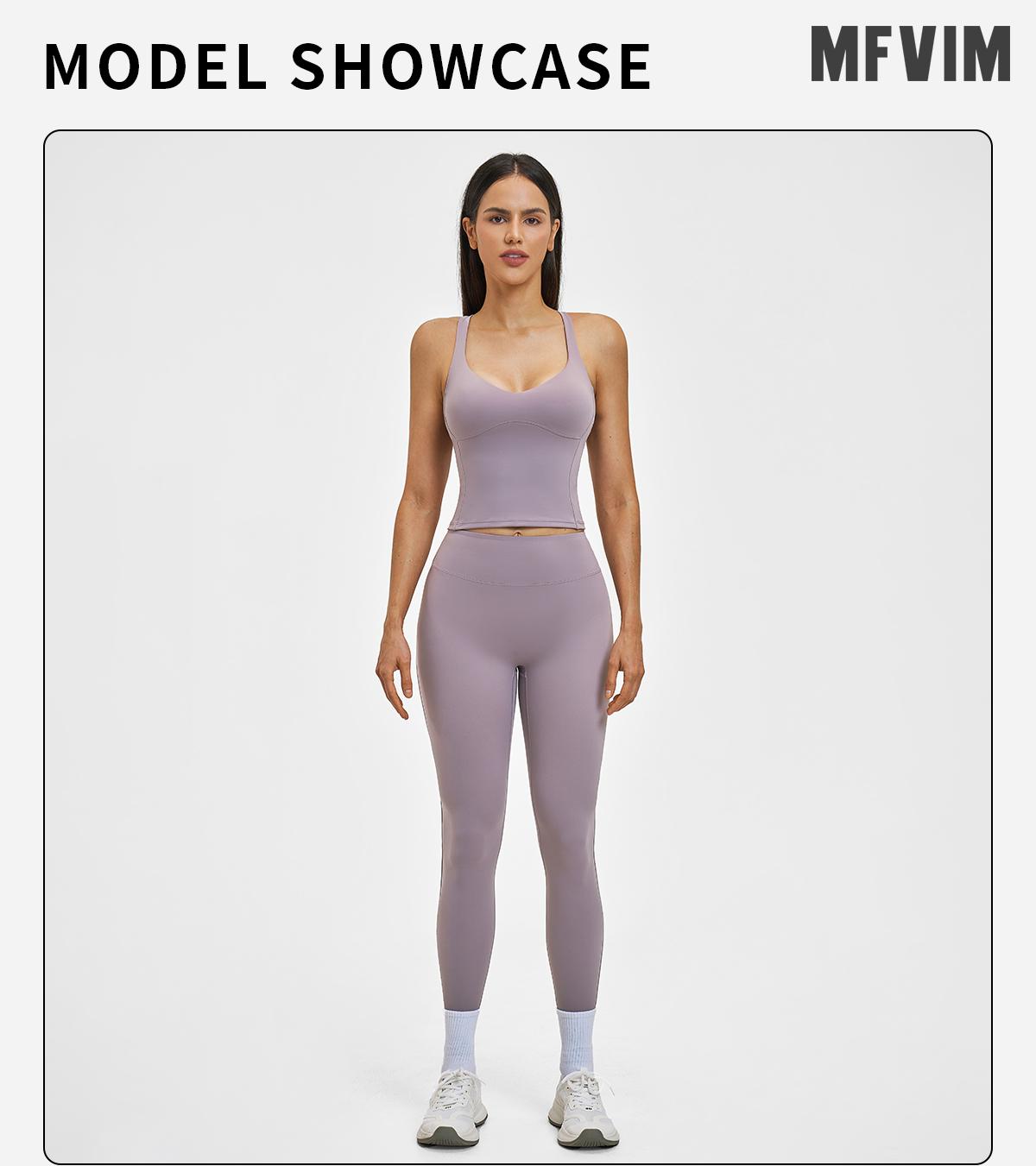 MFVIM Women’s Spring/Summer Fuzzy Sports Set – Crossback Design, Premium Feel Fitness Outfit for Outdoor Casual Running and Yoga