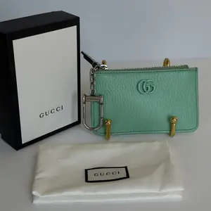 Pre-owned Leather Wallet Gucci GG Marmont Key Pouch Green
