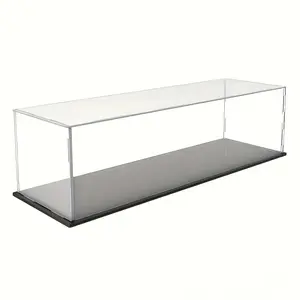 Clear Display Box with Base, 1 Count Dustproof Display Case, Assembly Display Box for Action Figure Collection & Display