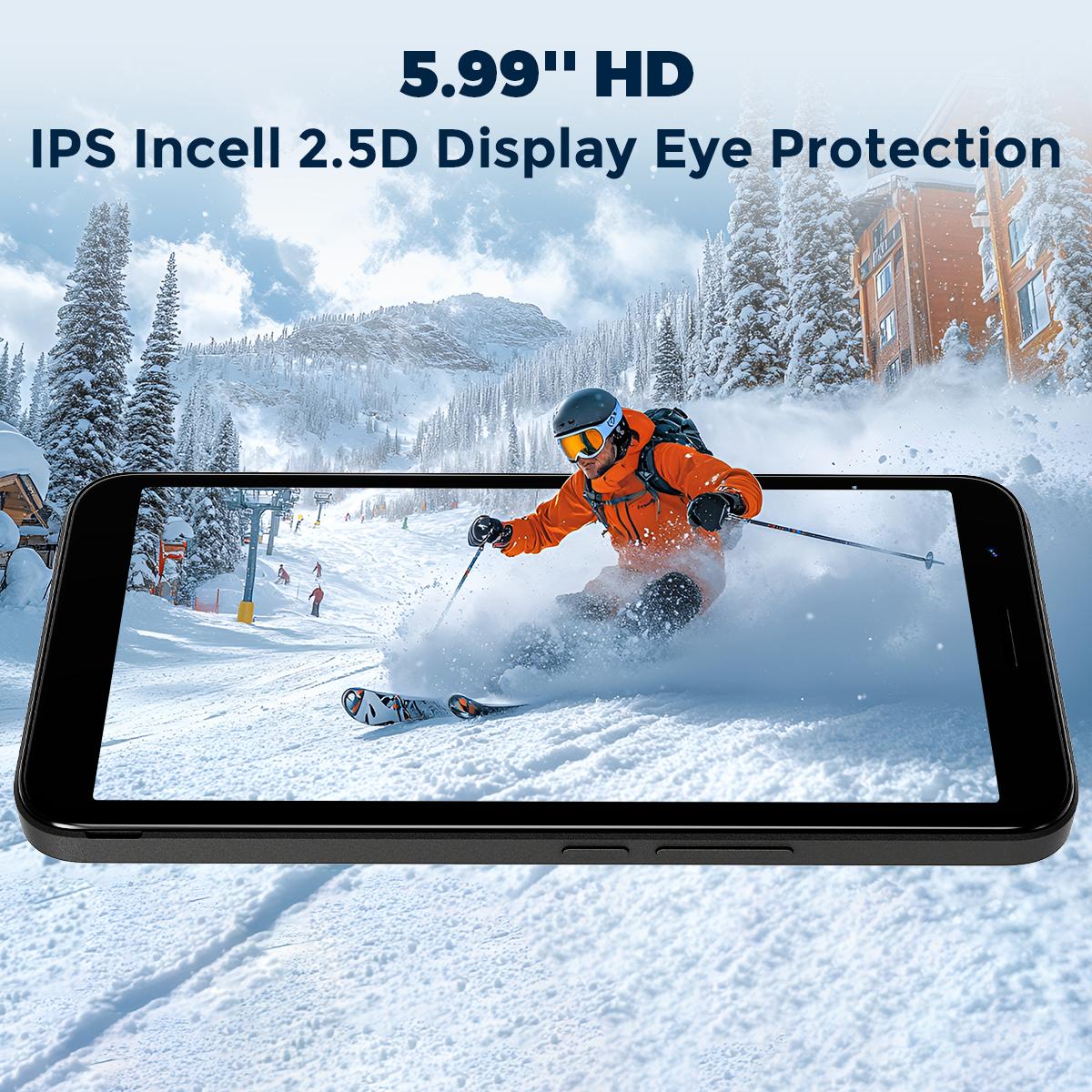 MIRO A1 Smartphone Unlocked GPS-Enabled Octa-core Android 14 4(2+2)GB RAM 32GB Expandable up to 1TB 4G Dual SIM 5.99'' HD 2.5D Display Cellphone