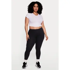 Plus Size Solid Leggings