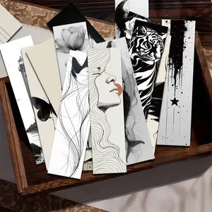 Abstract Art Bookmark, 30pcs/set Simple Art Bookmark, Decorative Bookmark Card, DIY Bookmark Card for Home School Office