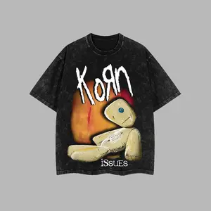 [$$$MANLIFE] Korn Band Issues Leash Retro Unisex Washed T-Shirt – Korn Band 100% Heavyweight Cotton, 90s Records Rock Nu-metal  Cotton Tee, Nu-metal Rock Band Shirt, Oversized Vintage Tee, Heavy Metal Merch, Gift for Rock Fans