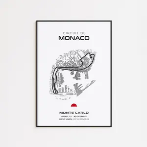 [Formula 1 Collection - Sale Up To 40%] [Unframe] Monaco Grand.Prix Ferrari F1 Poster, Formula 1 Racing Circuit Wall Art, Motorsport Decor Print, Gift for F1 Fans