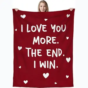 Ultra Soft & Cozy Valentine’s Day Throw Blanket - Romantic I Love You Gift for Him Her, Girlfriend Boyfriend, Husband Wife, Fiance Perfect for Valentine’s Day, Anniversary, Birthday Gifts Warm Flannel Blanket, Comfortable & Snuggly Present for Couples