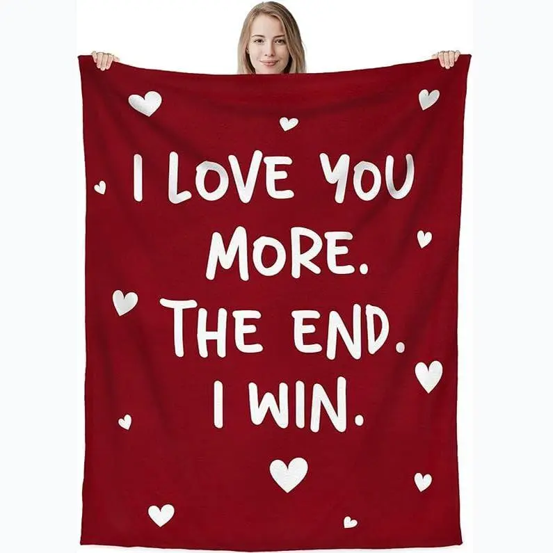 Ultra Soft Polyester Flannel Valentine Throw Blanket - Multi-Size Cartoon Design, Living Room Use, Romantic Gift for Couples, Ideal for Anniversary, Birthday