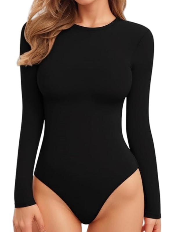 1/2 Counts Women's Solid Round Neck Shapewea Bodysuit,Casual Comfort Long Sleeve Slimming Bodysuit,Lady Tops for Spring&Fall,Womenswear,Women's Stylish Thermal Long Sleeve Bodysuit for Going Out Tops,Fabric Comfortable, Belly Control Bodysuit 1/2 Counts Women's Solid Round Neck Shapewea Bodysuit,Casual Comfort Long Sleeve Slimming Bodysuit,Lady Tops for Spring&Fall,Womenswear,Women's Stylish Thermal Long Sleeve Bodysuit for Going Out Tops,Fabric Comfortable, Belly Control Bodysuit