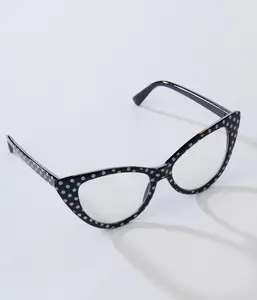 Black & White Polka Dot Cat Eye Glasses Black & White Polka Dot Cat Eye Glasses