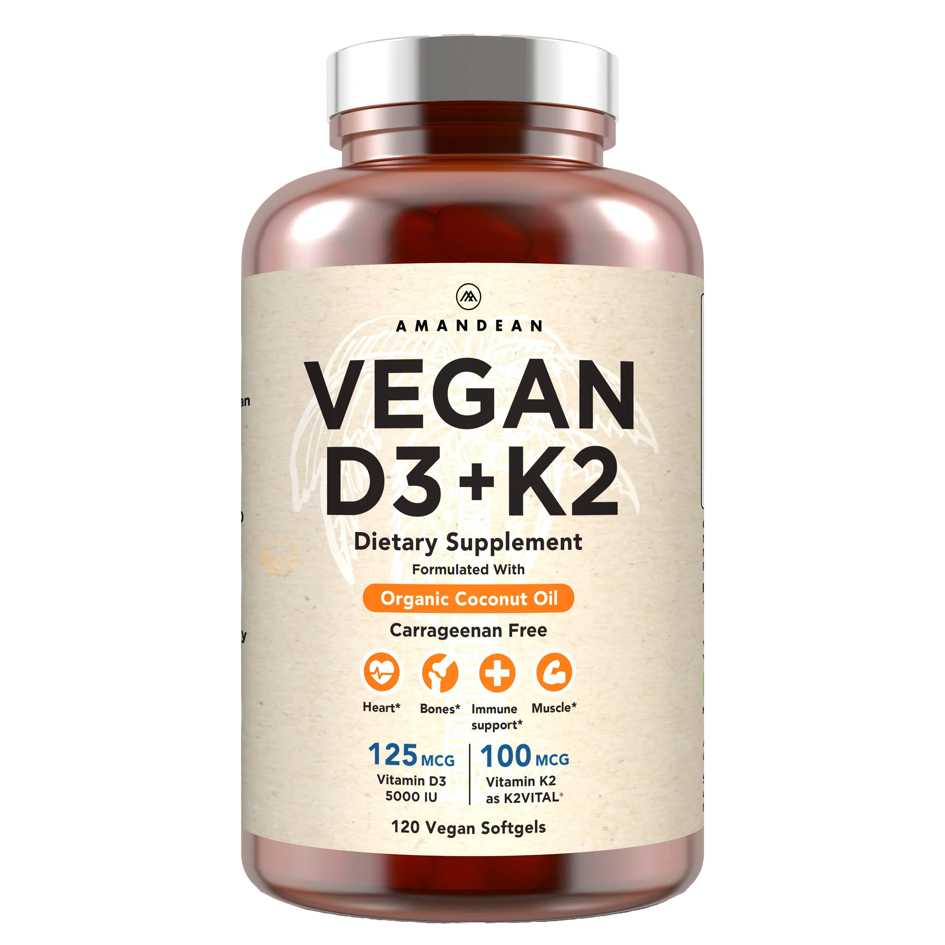 Vegan Vitamin D3 + K2 (120 Softgels) Dairy Free Supplement Capsule Supplements Calcium Muscle Vegan Vitamin D3 + K2 (120 Softgels) Dairy Free Supplement Capsule Supplements Calcium Muscle