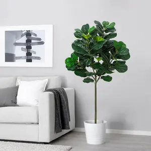 【GARVEE】Artificial Fiddle Leaf Fig Tree, 5.2 FT Tall Faux Ficus Lyrata Plant with 62 Leaves, Large Potted Silk Tree for Indoor and Outdoor Home, Office, Living Room, Entryway Decor