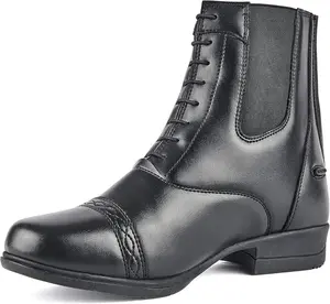 Shires Moretta Anita Women's Synthetic Leather Paddock Riding Boots - Mock Lace, Rear Zip, WickAway - Multiple Sizes