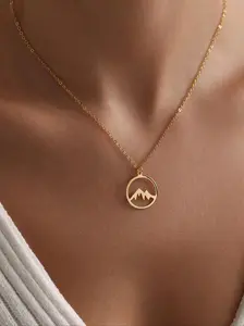 Minimalist Mountain Pendant Necklace for Women, Statement Necklace, Fashionable Outdoor Travel Lover Gift, Unique Christmas Present Idea