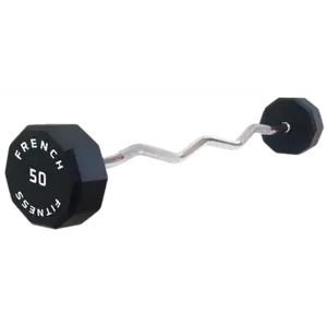 French Fitness EZ Curl Urethane Barbell 50 lbs - Single (New)