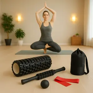 5-in-1 Deep Tissue Foam Roller Set - Black