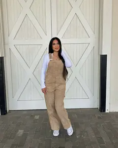 Teddy Corduroy Overalls - Taupe