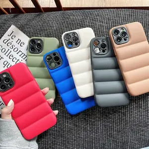 Jacket Puffer Bumper Matte Phone Case For IPhone 11 12 13 X XS