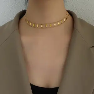 Women's Adjustable-Length Sequin Clavicle Necklace with Artificial Gemstones - Jewelry Accessory for Clothing Matching, Jewelry Gifts