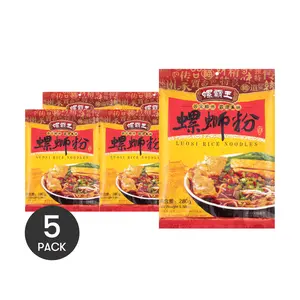 5Packs LUOBAWANG Luo Si Fen Chinese River Snail Rice Noodles - Flavorful, Spicy, Savory, 9.88oz/Pack