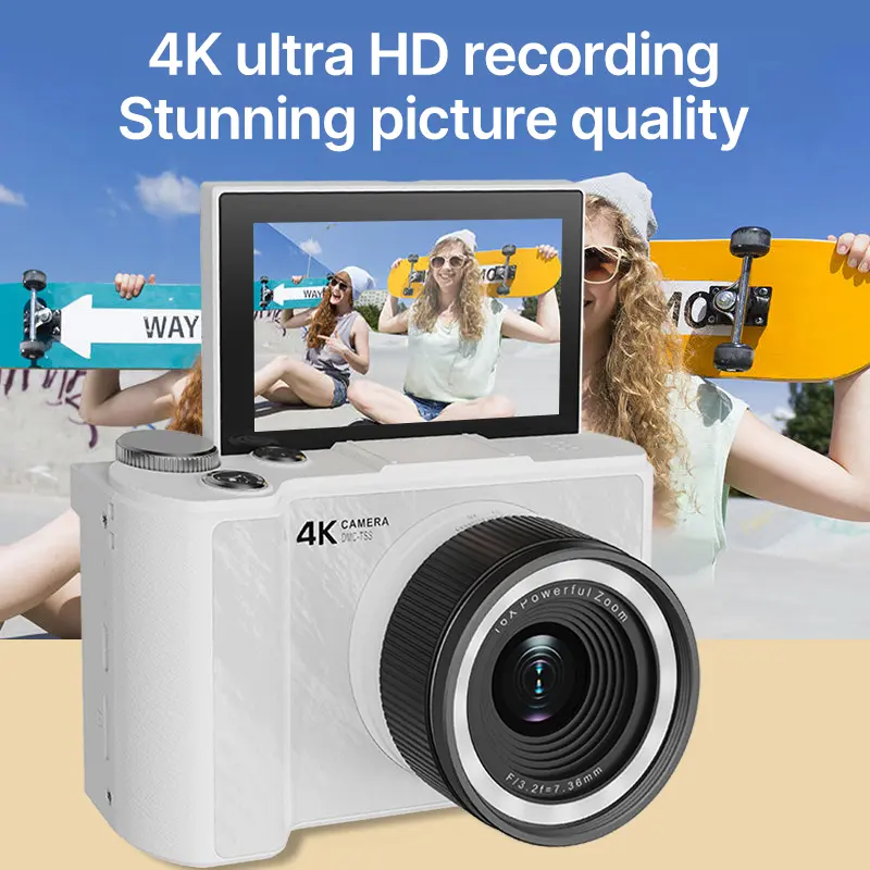 W&O CCD Camera 4K Digital Camera for Photography Auto-Focus 64MP