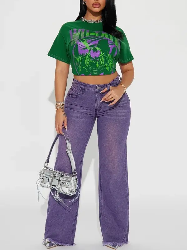 Ashtin Baggy Jeans - Purple