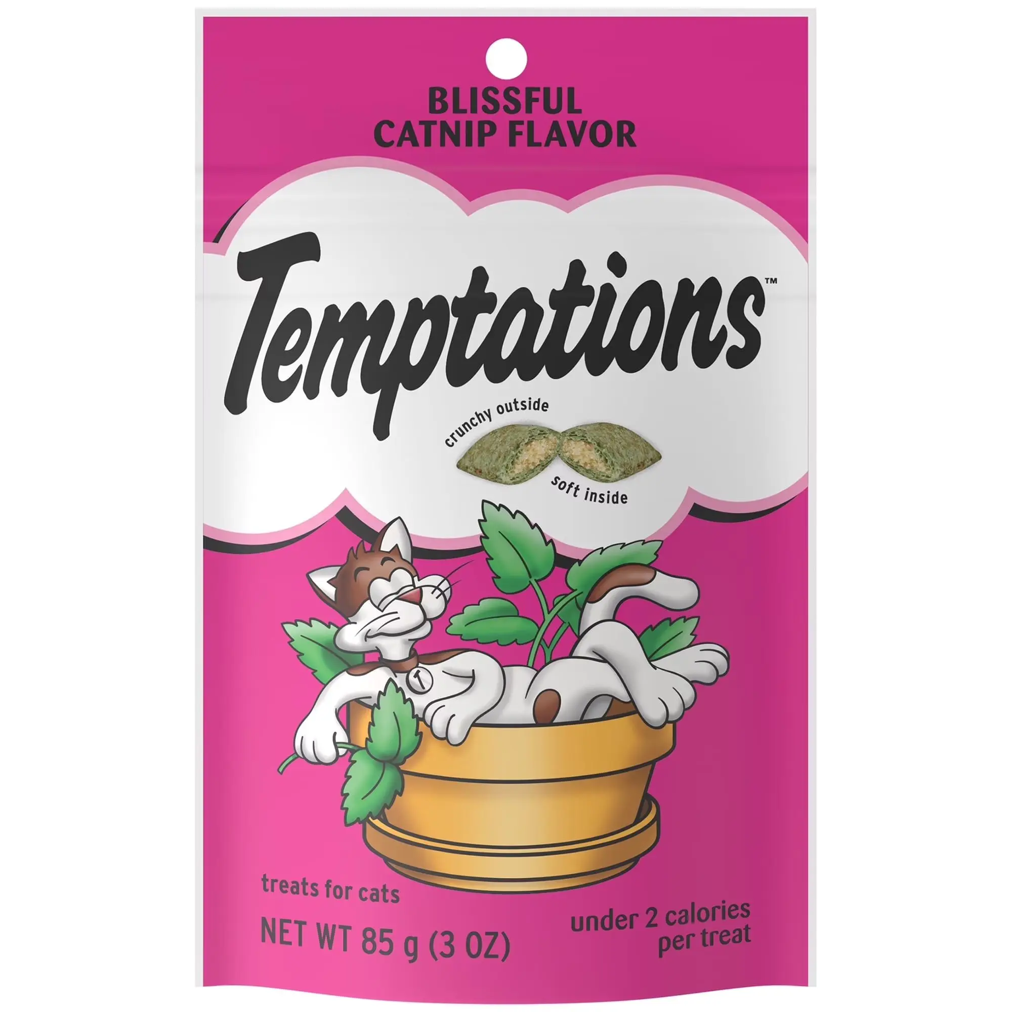 (12 pack) Temptations Catnip Flavor Crunchy and Soft Treats for Cats, 3 Oz Pouch