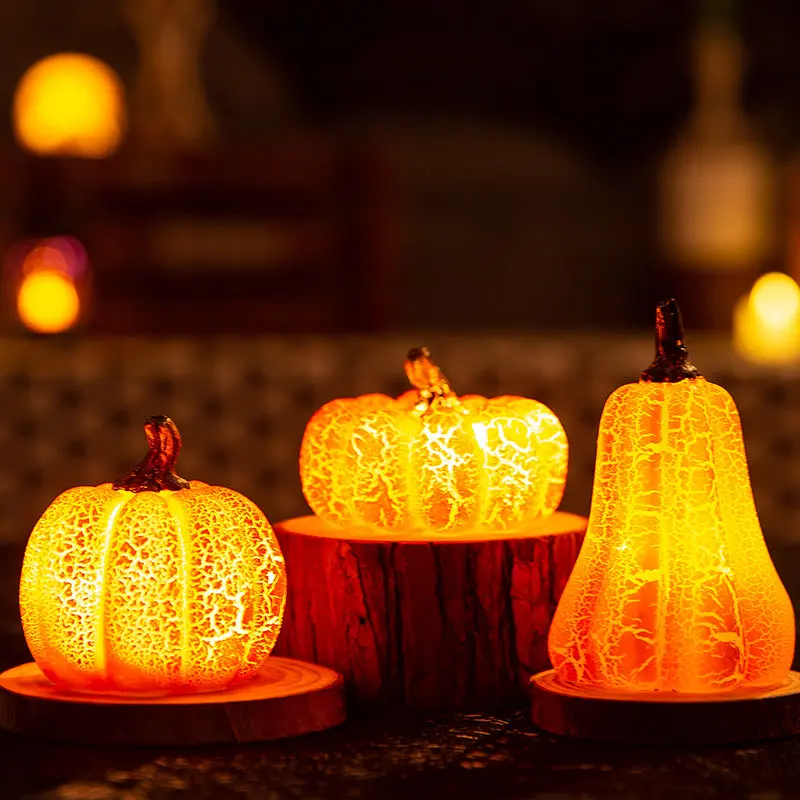 LED Luminous Pumpkin Fall Halloween Decor Flameless Battery Operated Pumpkin Light