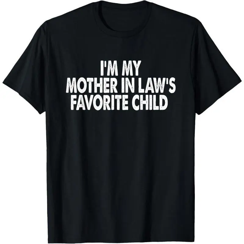 Menswear Funny 'Favorite Child' Slogan T-Shirt - Unisex 100% Cotton Shortsleeve Round Neck Tee, Soft Fabric Casual Regular Fit Top for Gym, Yoga, Athletic