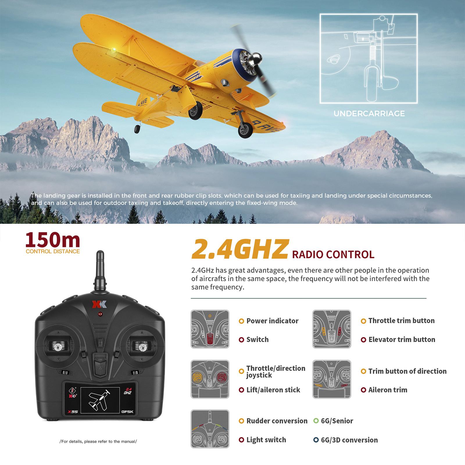 Brushless RC Airplane  D-17 A300 With Lights 6G/3D Mode 2.4Ghz Kid Toy