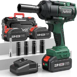 Avhrit 1000N·m(738ft-lb) Cordless 1/2" High Torque Brushless Impact Wrench Gun Two Batteries, Fast Charger, 4 Sockets, 1 extension bar& Storage Case, Pistola De Impacto, Electric Impact Wrench for Car Truck #TikTokShopLaborDaySale