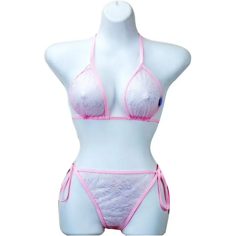 Pink Sheer Shimmer Bikini Set Sheerswim
