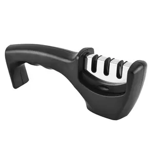 Professional Knife Sharpener, 3 Stage Diamond Ceramic Tungsten Steel Handheld Knives Sharpening, Afilador De Cuchillos Black