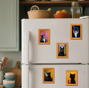 Cute Cat Refrigerator Magnets, Random Funny Animal Magnets, Perfect for Home & Office Decor, Holiday Gifts, and Kitchen Accessories, Cat Accessories Decoration Kitty