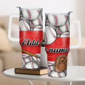 1, custom 40-ounce thermos cup with personalized name, humorous baseball printed cup, suitable for birthday and Christmas gifts for women, men, sisters, teachers and colleagues, you can customize your thermos cup with name or Stranger Things Insulated Mug