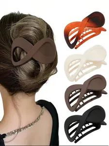 Simple Minimalist Matte Ponytail Hair Clip, Casual Versatile Hair Accessories for Women Hairstyle Ideas, All-match Basic Banana Clip for Daily Wear, Fall Outfits, Earthtone Fall Freshness, Barrettes, Hair Claw