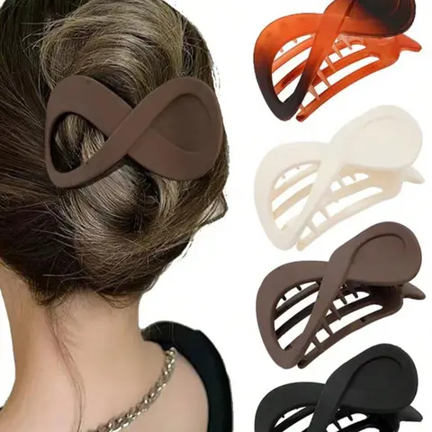 Simple Minimalist Matte Ponytail Hair Clip, Clips For Hair, Versatile Hair Accessories for Women Hairstyle Ideas, All-match Basic Banana Clip for Daily Wear, Fall Outfits, Resin Hair Clips, Barrettes, Hair Claw, Hair Clip Set