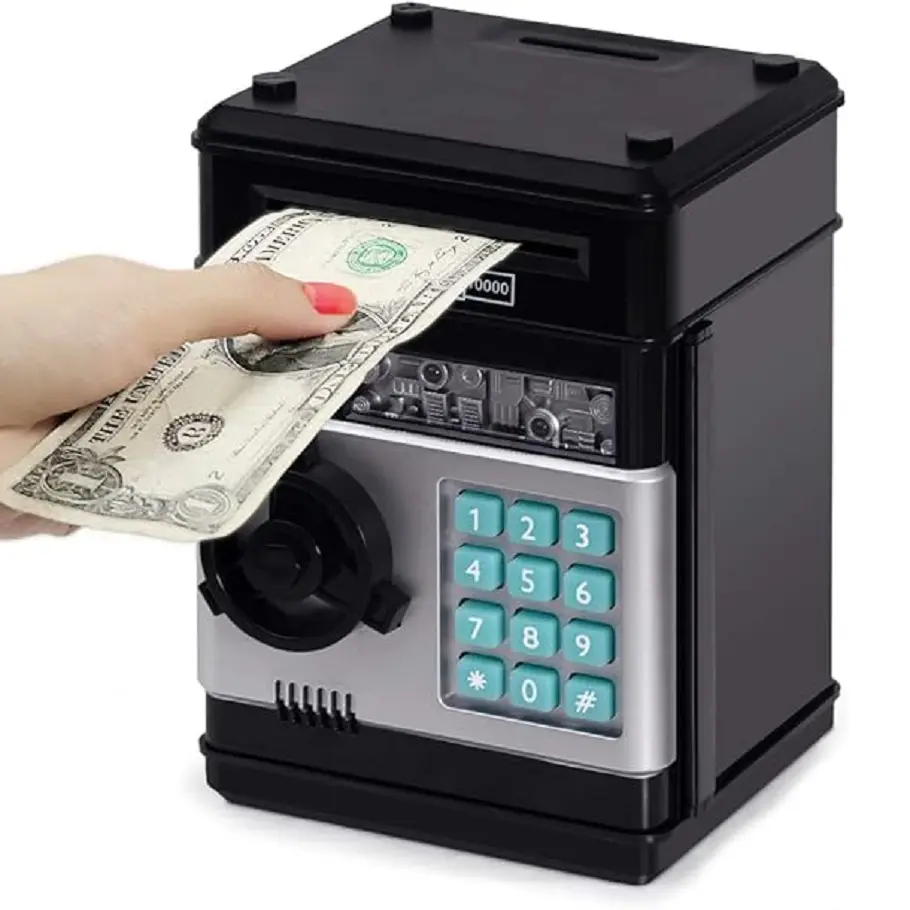 Piggy Bank Cash Coin Can ATM Bank Electronic Coin Money Bank for Kids Age 3-12, Money Savings Box Mini ATM Coin Bank Toys Gifts for 3 4 5 6 7 8 9 10 11 12 Year Old Boys Girls