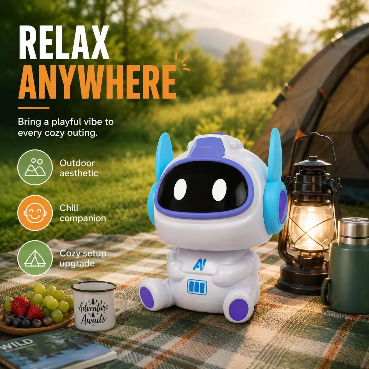 Unisex AI Companion Robot Collectible Toy - Voice Control Smart Learning Interactive Desk Decoration, Custom Personality, Screen-Free, Multi-Mode Vacuum Cleaner Gift for Adults, Interactive Toy