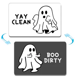 Funny Dishwasher Magnet Clean Dirty Sign,Cute Cartoon Specter Universal Double Sided Refrigerator Magnet,Double Sided Reversible Dish Washer Magnet Signfor Kitchen Home Accessories Decor