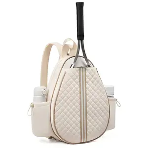 Tennis Bag, Quilted Tennis Sling Crossbody Backpack, Water Resistant Tennis Racket Bags for Women Men, Suitable for Pickleball Tennis Badminton