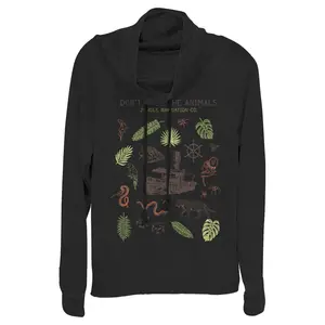 Junior's Jungle Cruise Don't Feed The Animals Cowl Neck Sweatshirt