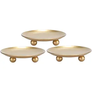 Iron Plate Candle Holder, , Decorative Iron Pillar Candle Holder, Set of 3,Candle Stand for Wax Candles
