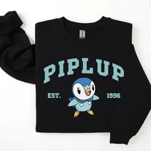 Piplup Sweatshirt, Pkm Characters Sweatshirt, Anime Shirt Sweatshirt, Hoodie, Comfort Colors