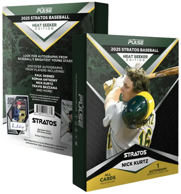 2025 Pulse Stratos Heat Seeker Edition Trading Card Box - Limited Run, Numbered to 50 or Less, 1 Top Prospects Autograph, Limited Collectors Item, 1 Card, Softball Compatible, One Card