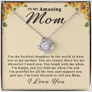Gift For Mom From Daughter - There for Me Love Knot Necklace G6R