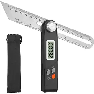 Agiufgs- Inclined protractor with horizontal and vertical bubbles, 0-338° digital angle detector protractor, 230 mm/8-inch display, suitable for woodworking, metalworking, and construction.