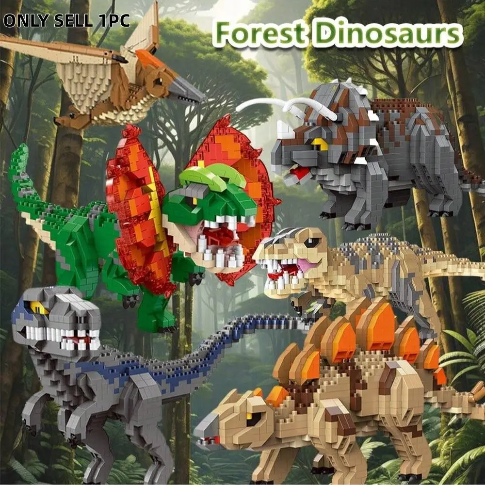 Dinosaur Assembly Building Blocks Set, 1542 Pieces DIY Building Model Educational Toy, Includes Tyrannosaurus Rex & More, Perfect Gift for Kids & Home Decor, Creative Building Blocks
